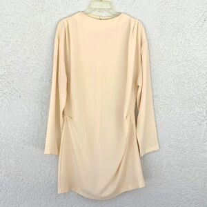 H&M Cream Textured Fabric Draped dress size L